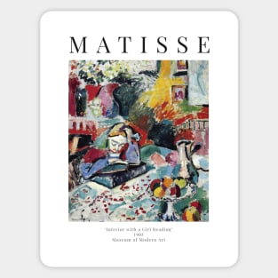 Henri Matisse - Interior with a Girl Reading - Exhibition Poster Sticker